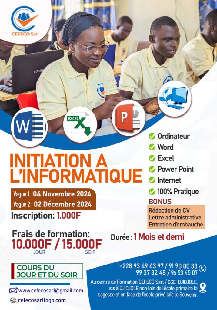 Formation initiation à l'informatique