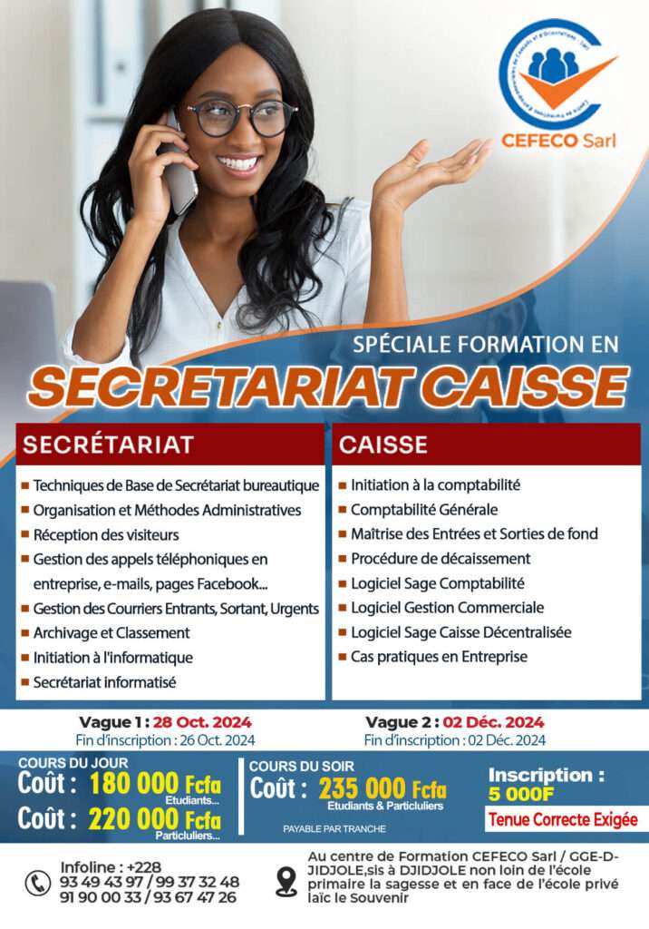 Formation en secrétariat Caisse