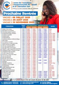 affiche nos formations cefeco rentrée 2025 chez CEFECO Sarl