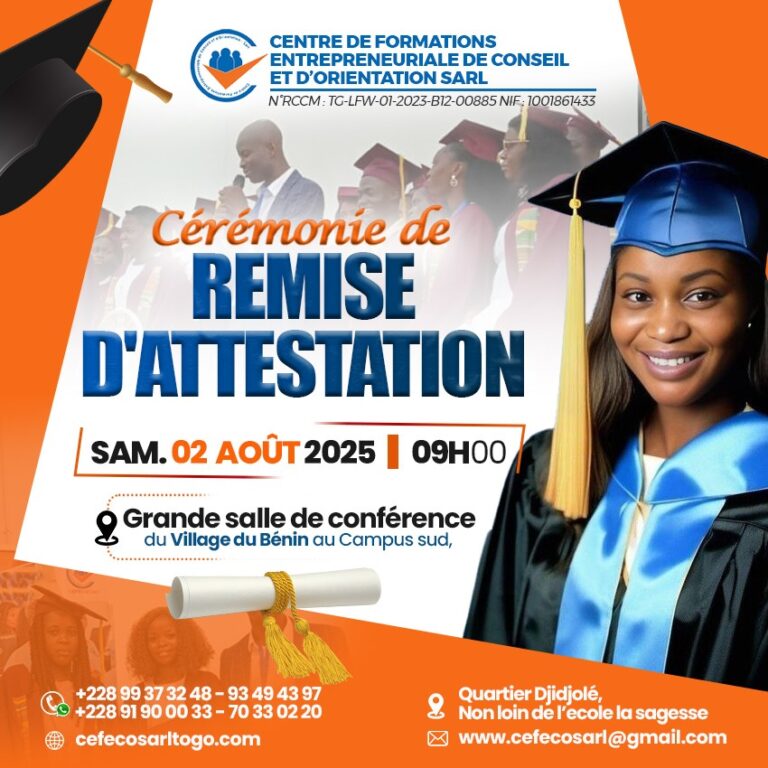 remise d’attestation CEFECO Sarl