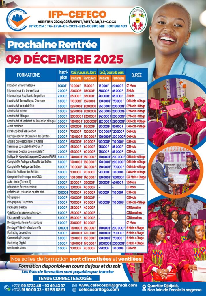 Formation professionnelle à Lomé