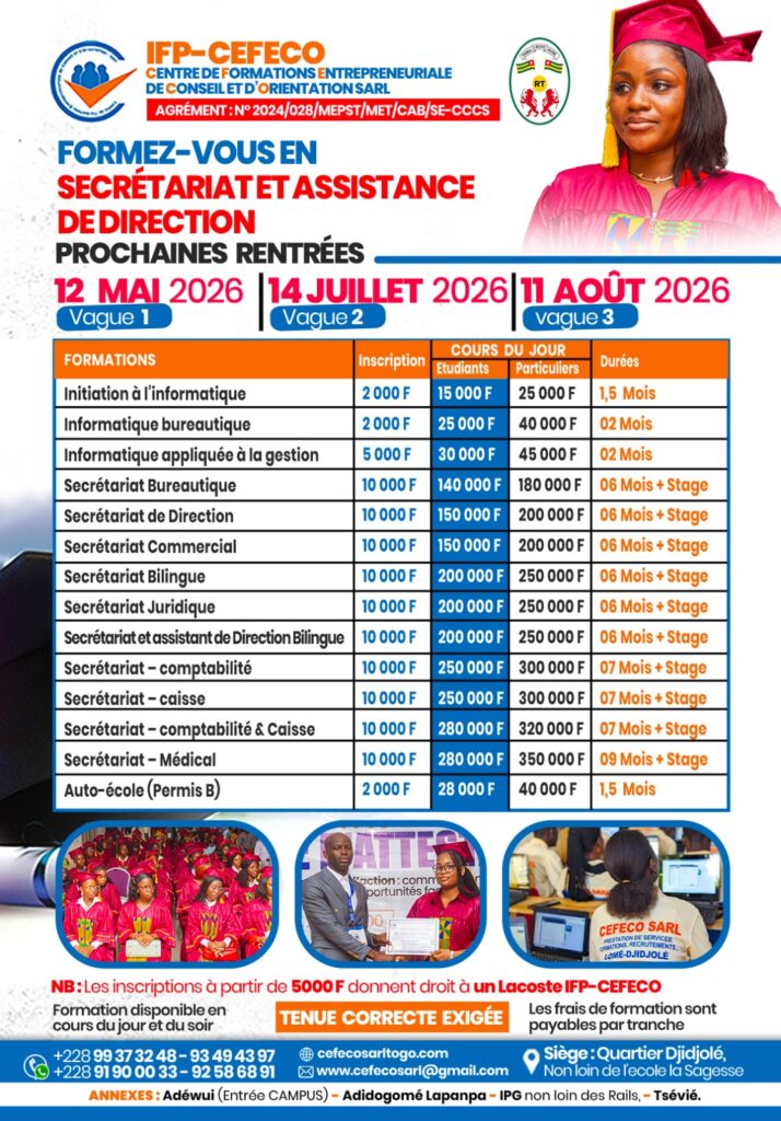 Cefeco sarl Formation Secrétariat et assistance de direction